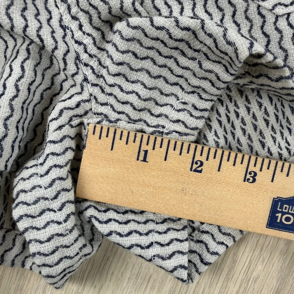 Shorts Cali 1850 Women Medium White Navy Stripe Cotton Beach Drawstring Coastal